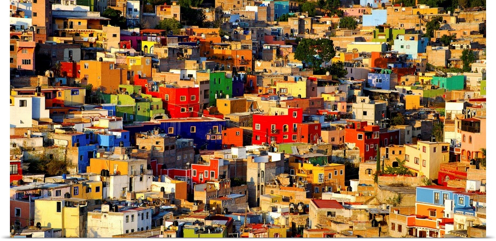Houses in a city, Guanajuato, Mexico