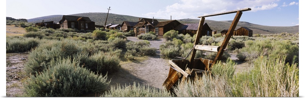 Houses on a landscape, Bodie Ghost Town, Bridgeport, California
