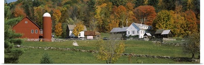 Houses with a barn in autumn, Weston, Windsor County, Vermont