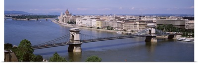 Hungary, Budapest, Danube River, bridge