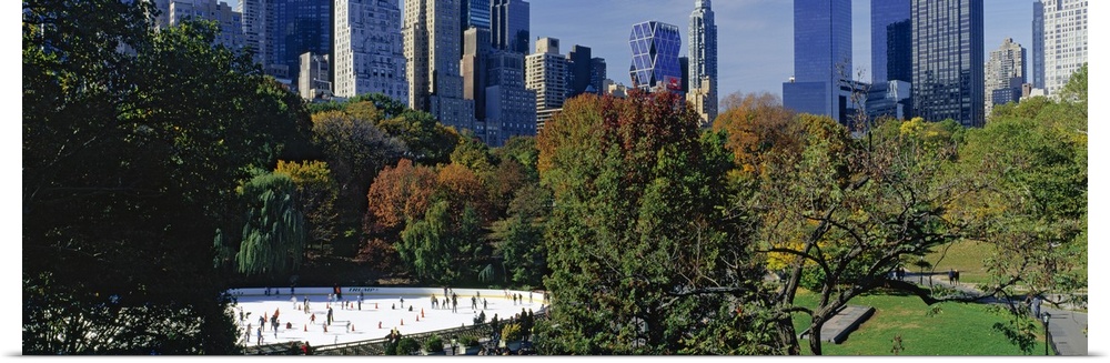 Ice rink in a park, Wollman Rink, Central Park, Manhattan, New York City, New York State