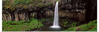 Iceland, Skaftafell National Park, Svartifoss Waterfall, Waterfall in the park