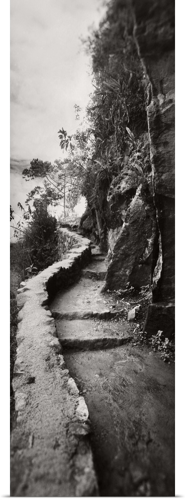 Inca Trail at the mountainside Machu Picchu Cusco Region Peru