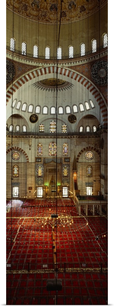Interior Suleymaniye Mosque Istanbul Turkey