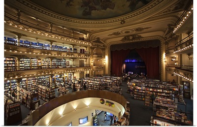 Interiors of a bookstore, El Ateneo, Avenida Santa Fe, Buenos Aires, Argentina