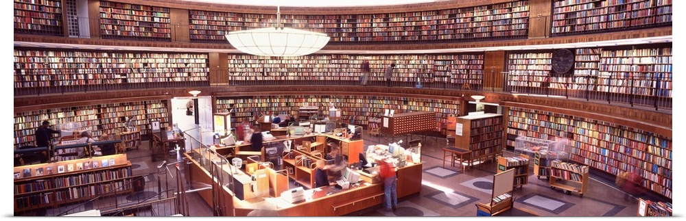 Interiors of a library, Stockholm Public Library, Stockholm, Sweden