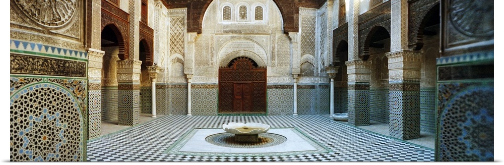 Interiors of a medersa, Medersa Bou Inania, Fez, Morocco
