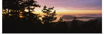Island at sunset, Mount Erie, San Juan Islands, Fidalgo Island, Skagit County, Washington State