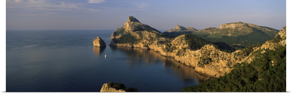 Island in the sea, Cap De Formentor, Majorca, Balearic Islands, Spain