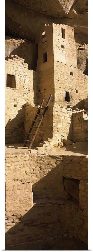 Ladder at house, Cliff Palace, Mesa Verde National Park, Colorado, USA