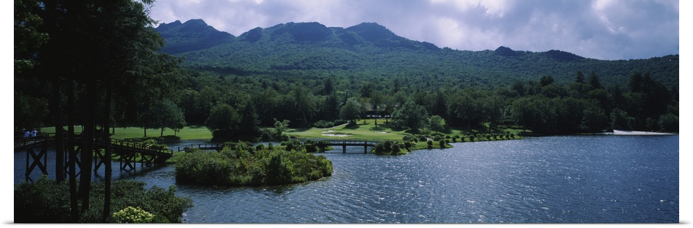 Lake on a golf course, Grandfather Golf and Country Club, Linville, North Carolina
