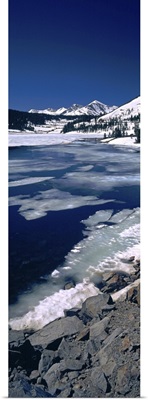 Lake with mountain range in the background, Tioga Pass, Sierra Nevada, California