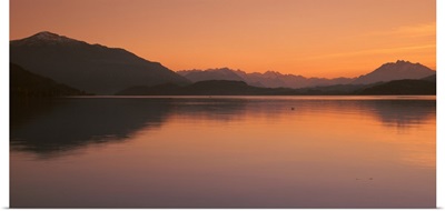 Lake Zug in the Evening Mt Rigi & Mt Pilatus  Switzerland