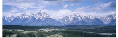 Landscape with mountains in the background, Jackson Hole, Grand Teton National Park, Wyoming