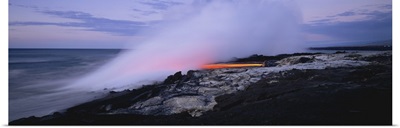 Lava flowing into the ocean, Kilauea, Hawaii Volcanoes National Park, Hawaii