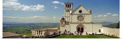 Lawn in front of a church, Basilica of San Francisco, Assisi, Perugia Province, Umbria, Italy