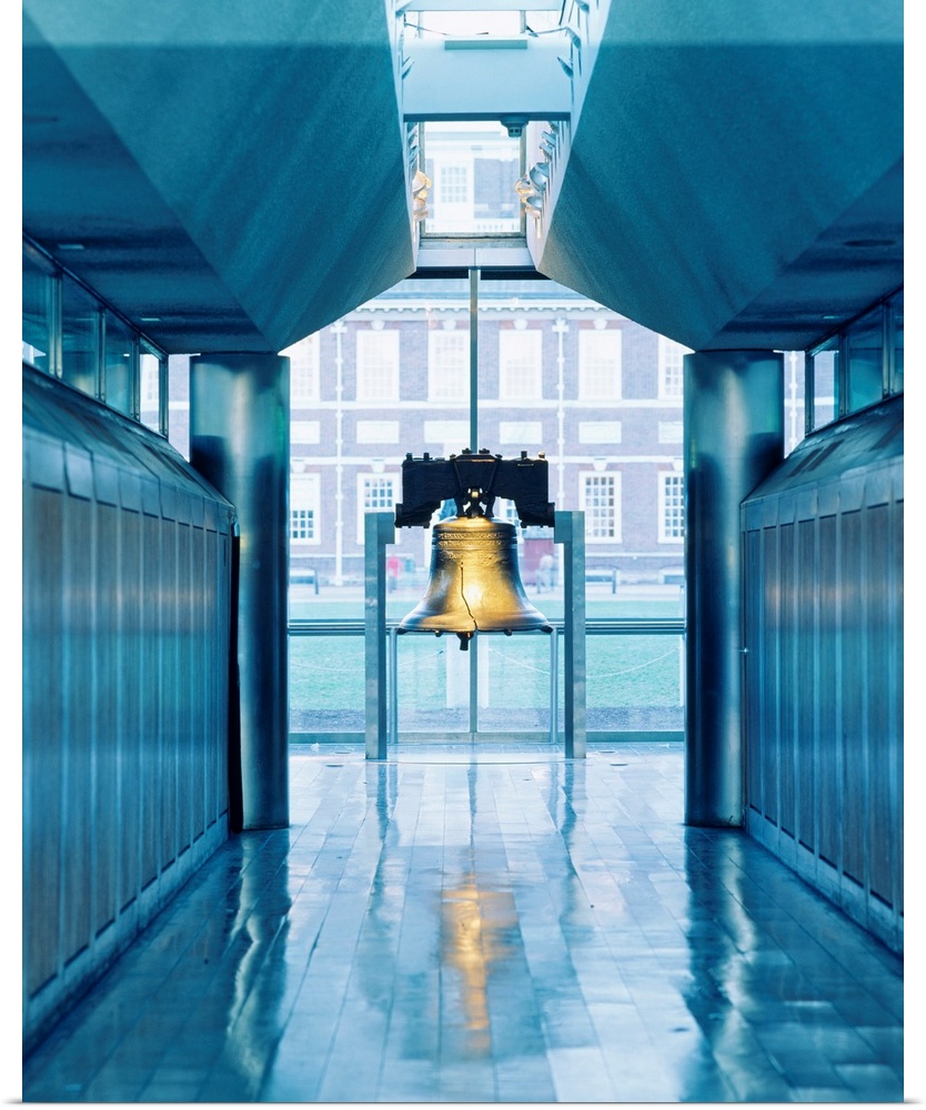 Giant photograph of the Liberty Bell in Independence Hall, Philadelphia, Pennsylvania (PA).