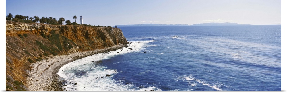 Lighthouse at a coast, Point Vicente Lighthouse, Palos Verdes, California