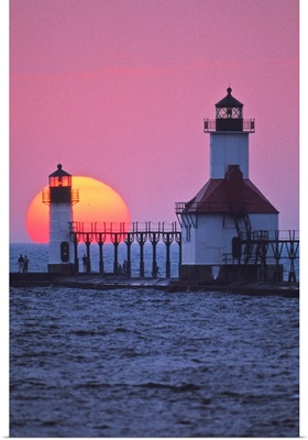 Lighthouse at sunset, St. Joseph, Michigan