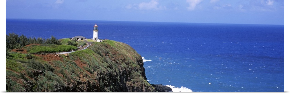 Lighthouse at the seaside, Kilauea Lighthouse, Kilauea Point National Wildlife Refuge, Kauai, Hawaii