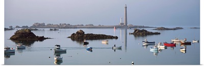 Lighthouse on the coast, Ile Vierge Lighthouse, Finistere, Brittany, France