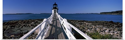 Lighthouse on the coast, Marshall Point Lighthouse, Port Clyde, Maine,