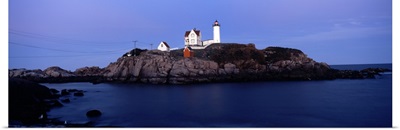 Lighthouse on the coast, Nubble Lighthouse, York, York County, Maine,
