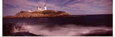 Lighthouse on the coast, Nubble Lighthouse, York, York County, Maine,