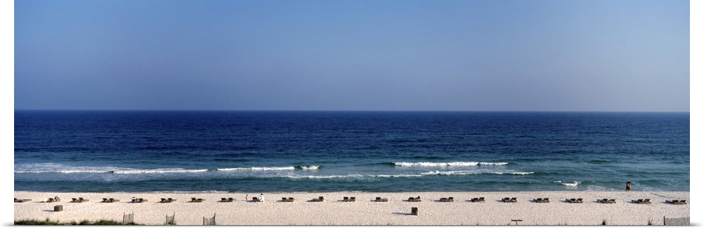 Lounge chairs on the beach, Pensacola Beach, Escambia County, Florida,