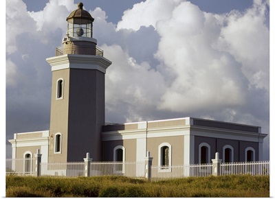 Low angle view of a lighthouse, Cabo Rojo Lighthouse, Cabo Rojo, Puerto Rico