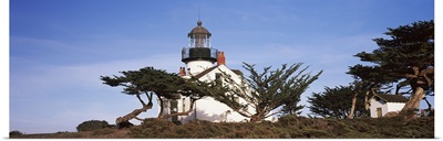 Low angle view of a lighthouse, Point Pinos Lighthouse, Pacific Grove, Monterey County, California,