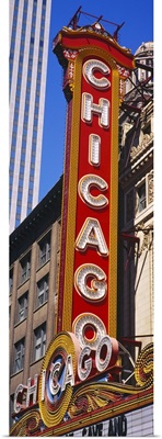 Low angle view of a movie theater, Chicago Theatre, Chicago, Illinois