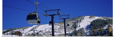 Low angle view of a ski lift, Steamboat Springs, Colorado