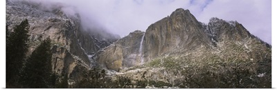 Low angle view of a waterfall, Yosemite Falls, Yosemite National Park, Mariposa County, California