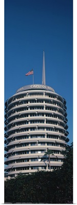Low angle view of an office building Capitol Records Building City of Los Angeles California