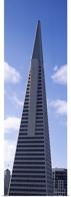 Low angle view of an office building, Transamerica Pyramid, San Francisco, California