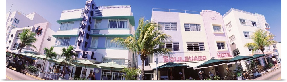 Low angle view of buildings in a city, Miami Beach, Florida