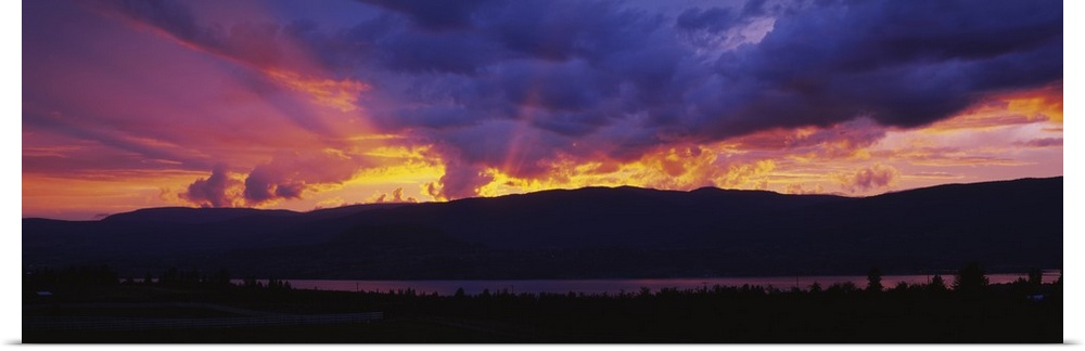 Low angle view of clouds at dusk, Kelowna, British Columbia, Canada