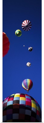 Low angle view of hot air balloons in the sky, Colorado