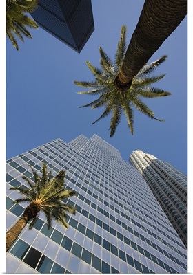 Low angle view of office buildings, Los Angeles, California