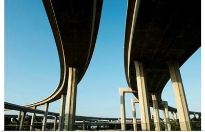 Low angle view of overpasses, Interstate 105, Los Angeles, California II