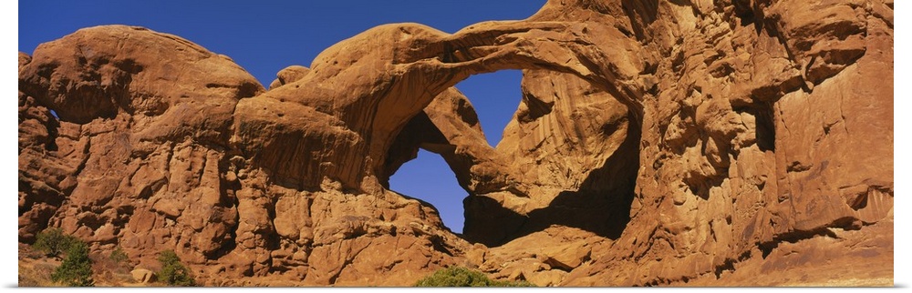Low angle view of rock formations, Arches National Park, Utah