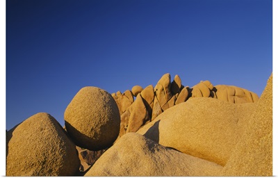 Low angle view of rock formations, Joshua Tree National Monument, California