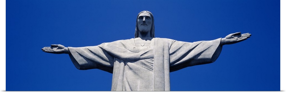 Low angle view of the Christ the Redeemer statue, Corcovado, Rio de Janeiro, Brazil