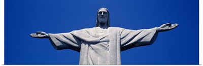 Low angle view of the Christ the Redeemer statue, Corcovado, Rio de Janeiro, Brazil