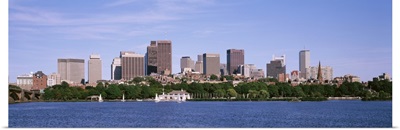 Massachusetts, Boston, Buildings on a waterfront viewed from Charles Bridge