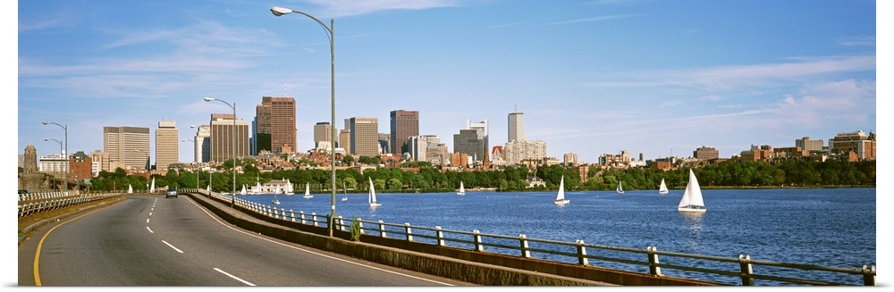 Massachusetts, Boston, Sailboats in Charles River