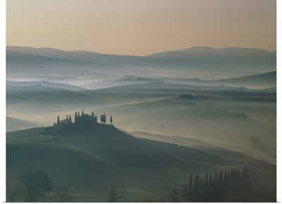 Mist in Hills Tuscany Italy