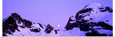 Moonrise Buck Mountain and Static Peak Grand Teton National Park WY