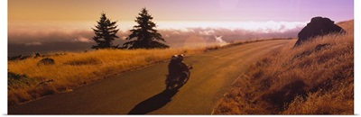 Motorcycle moving on a road, Mt Tamalpais, Marin County, California